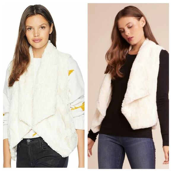 NWT JACK by BB Dakotah Big soft faux fur ivory soft Vest x small - Picture 1 of 12